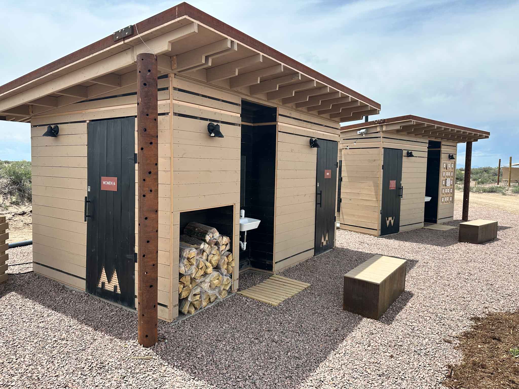 Ramble at Great Sand Dunes Bathhouse: gendered, ADA compliant, private bathrooms & showers